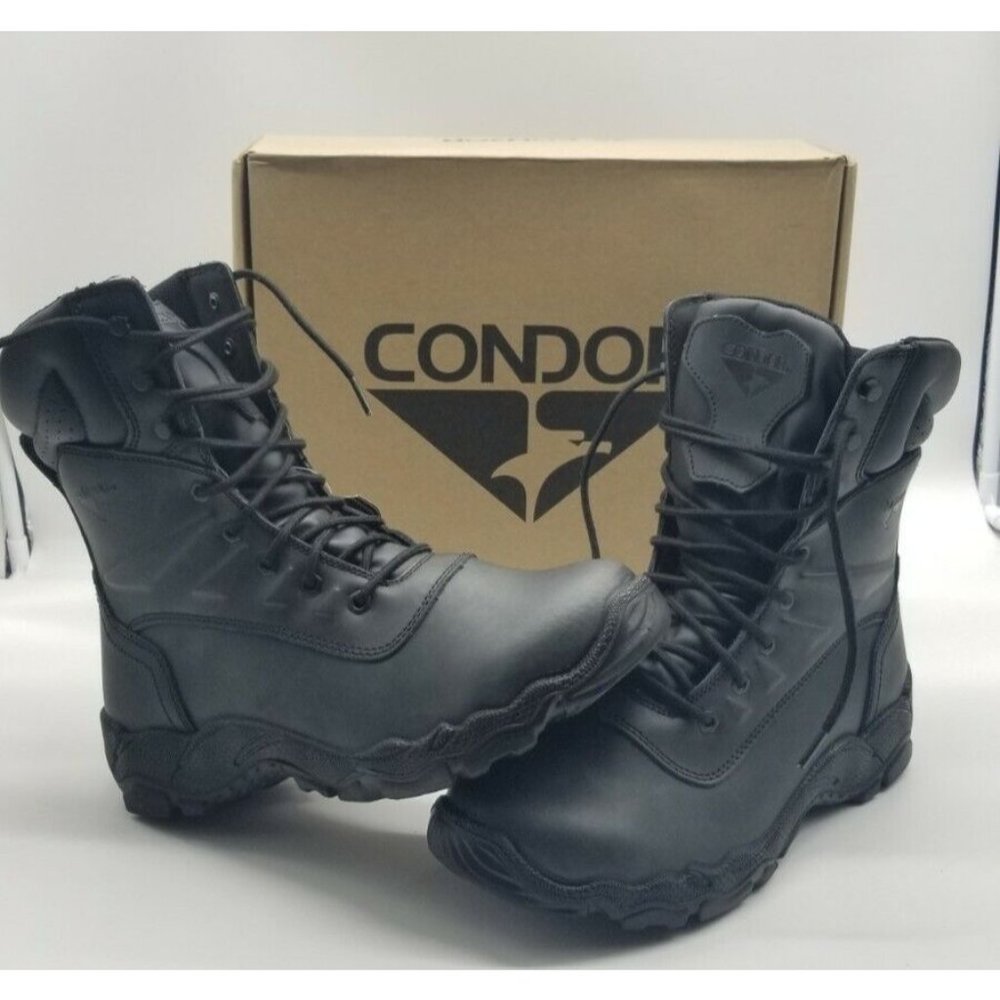 Condor Steel Toe Work Boot 168002 Black Leather Lace Up Boots Men's Size 12 NEW!